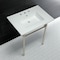 Fauceture KVPB31227W86 Dreyfuss 31" Console Sink W/SS Leg (8", 3 Hole), Wht/Nickel KVPB31227W86 - alternate 7